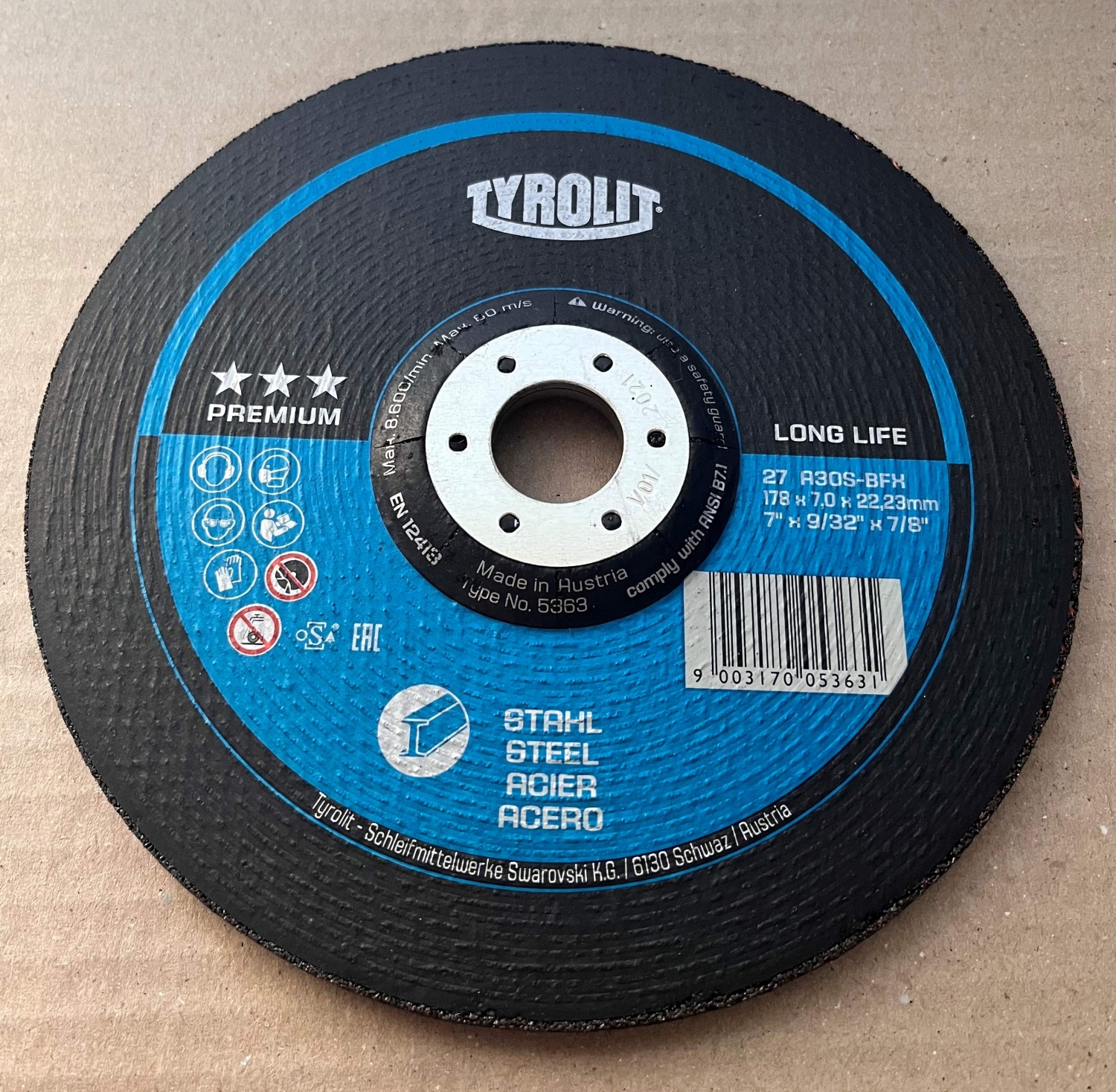 Tyrolit nagyolókorong 178x7,0x22,23