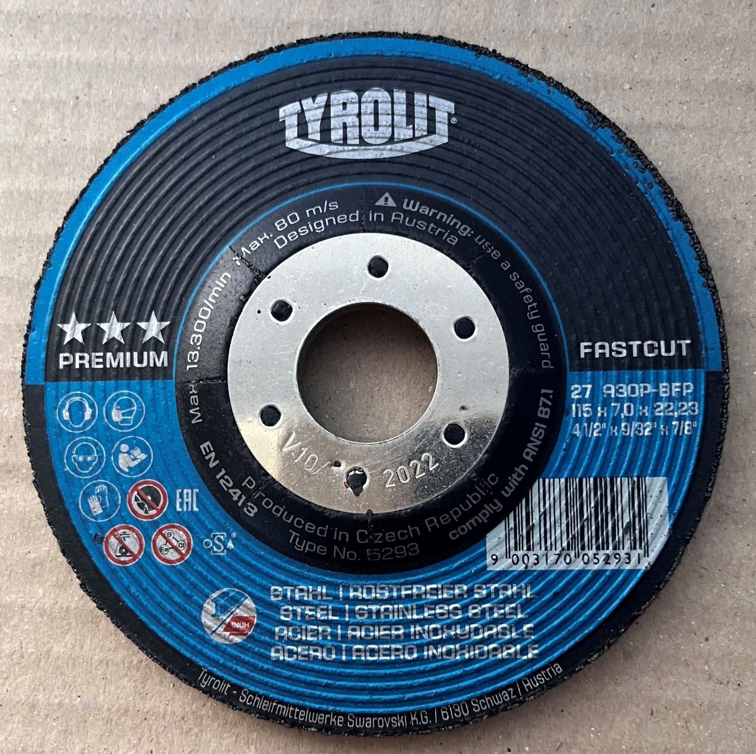 Tyrolit nagyolókorong 115x7,0x22,23